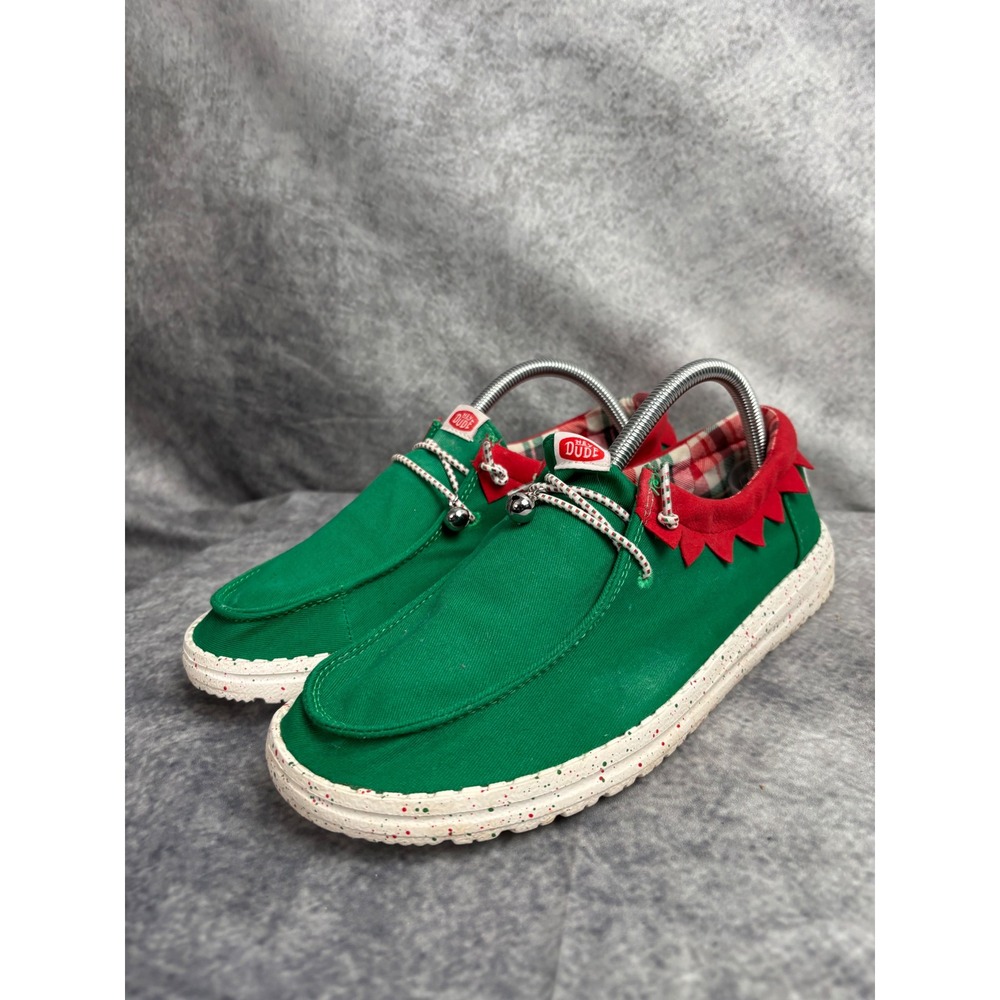 Hey Dude Women's Wendy Holiday Elf Holiday Green Red Christmas Shoes Size 11 - Picture 5 of 10